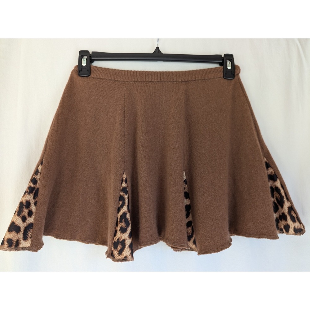 Re-gathered by Susanna Mini Skirt Wool Blend Brown Made In Britain Womens XS/S